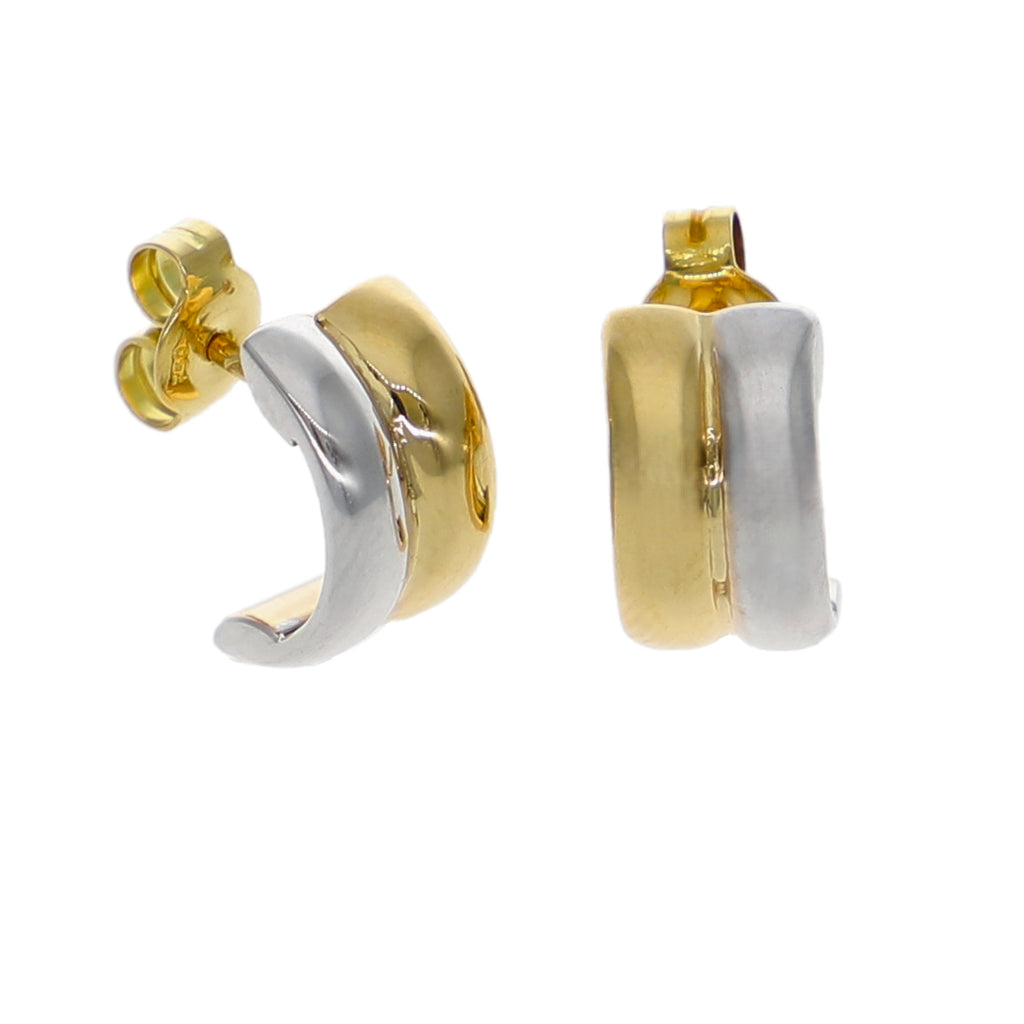 Aros Argolla Oro Amarillo y Blanco AR-14223