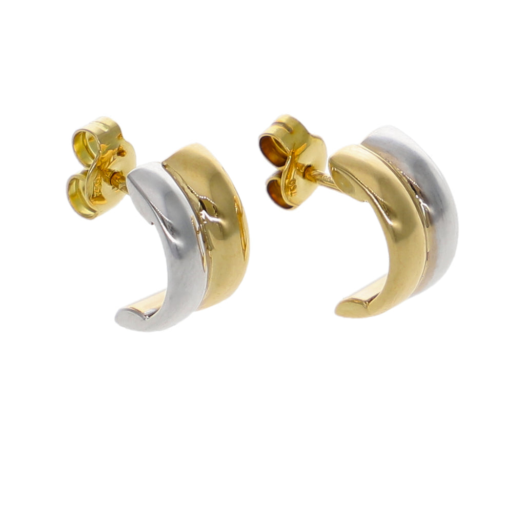 Aros Argolla Oro Amarillo y Blanco AR-14223