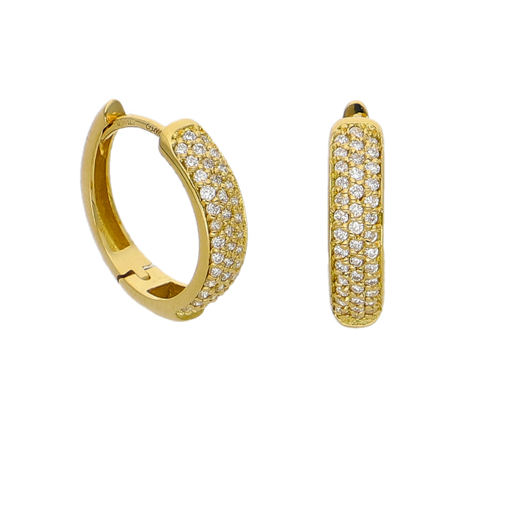 Aros Argolla Oro Amarillo y Brillantes AR-14229