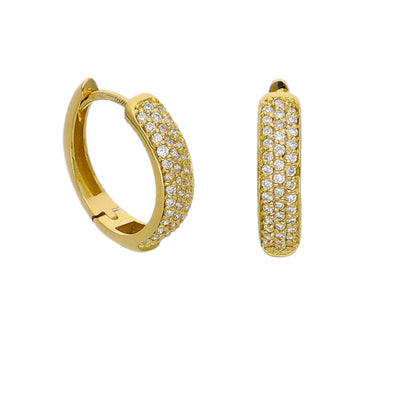 Aros Argolla Oro Amarillo y Brillantes AR-14229