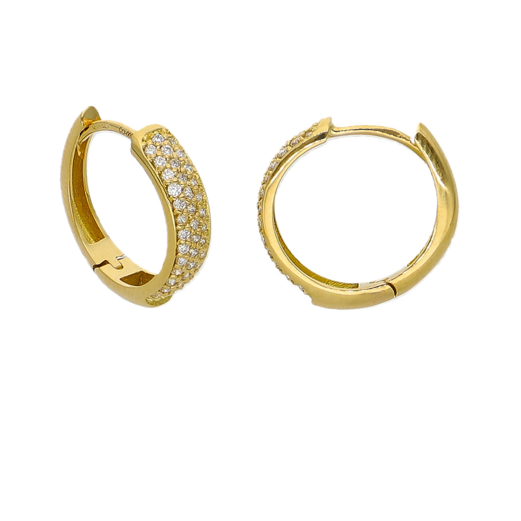 Aros Argolla Oro Amarillo y Brillantes AR-14229