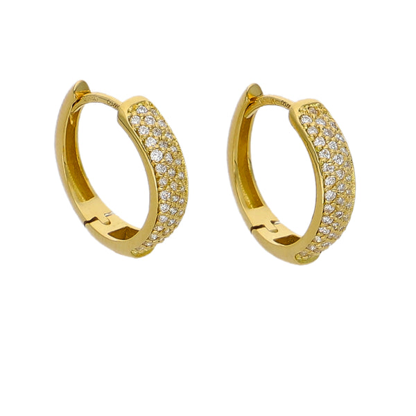 Aros Argolla Oro Amarillo y Brillantes AR-14229