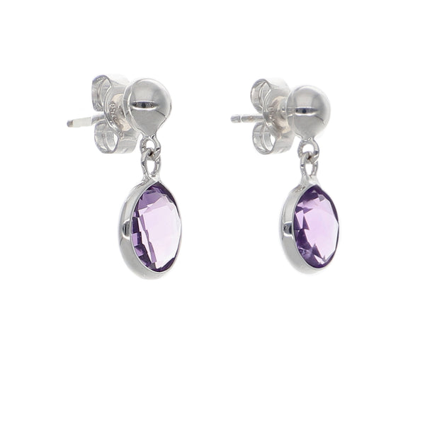 Aros Oro Blanco Amatista AR-14235