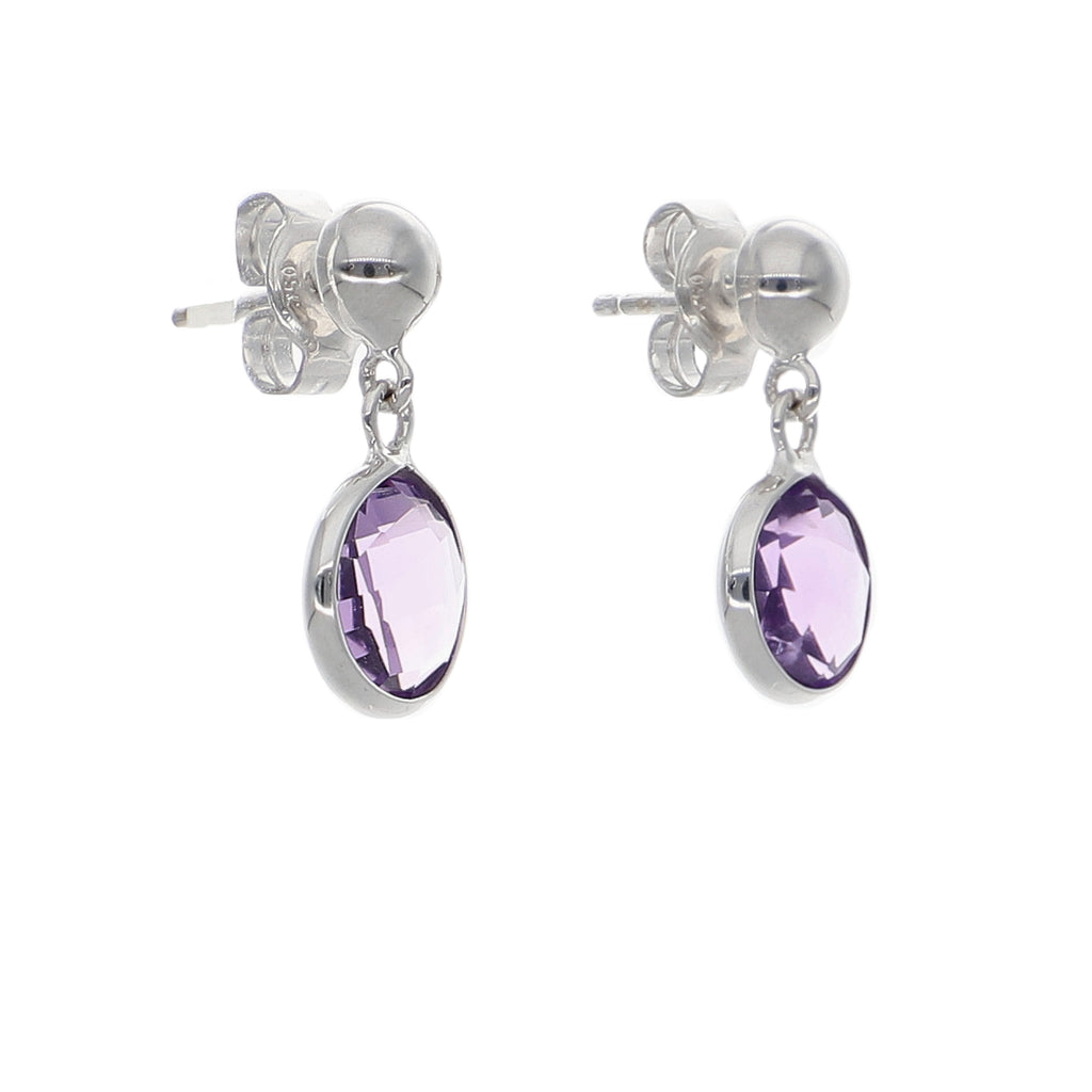 Aros Oro Blanco Amatista AR-14235