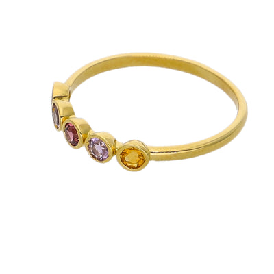 Anillo Oro Amarillo y Piedras Naturales AN-14236