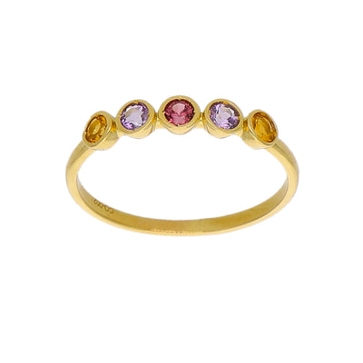 Anillo Oro Amarillo y Piedras Naturales AN-14236