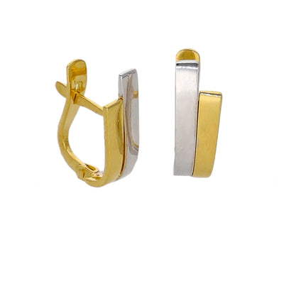 Aros Argolla Oro Amarillo y Blanco AR-14238