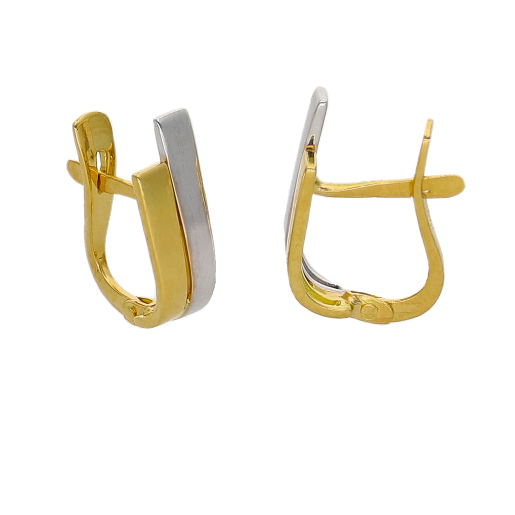 Aros Argolla Oro Amarillo y Blanco AR-14238