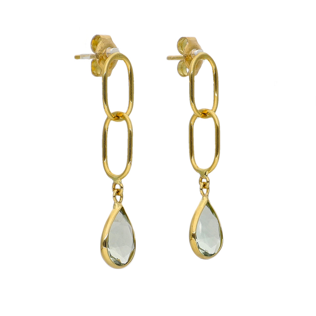 Aros Oro Amarillo Amatista Verde AR-14244