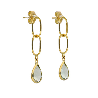 Aros Oro Amarillo Amatista Verde AR-14244