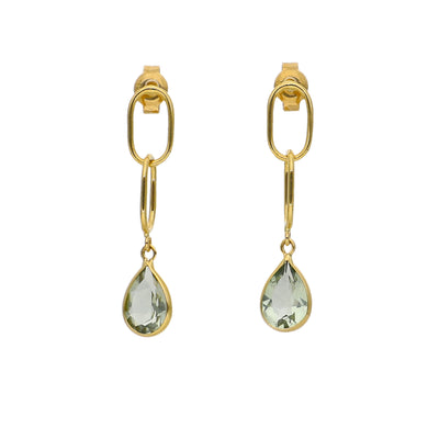 Aros Oro Amarillo Amatista Verde AR-14244