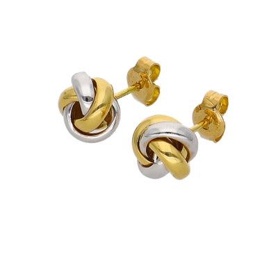 Aros Oro Amarillo y Blanco AR-14245