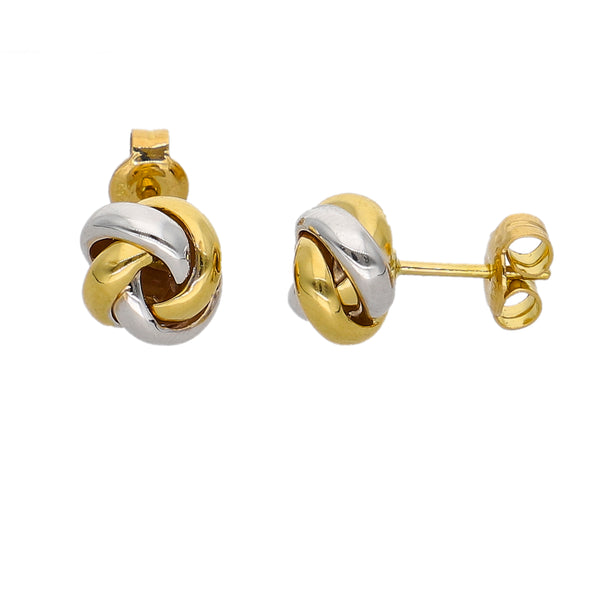 Aros Oro Amarillo y Blanco AR-14245