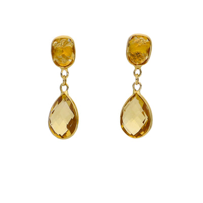 Aros Oro Amarillo Citrino AR-14253