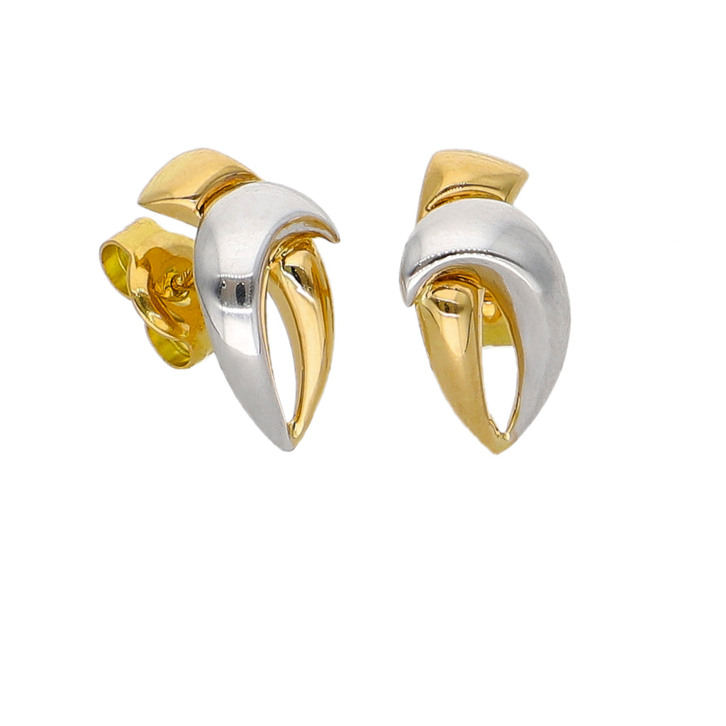 Aros Argolla Oro Amarillo y Blanco AR-14254