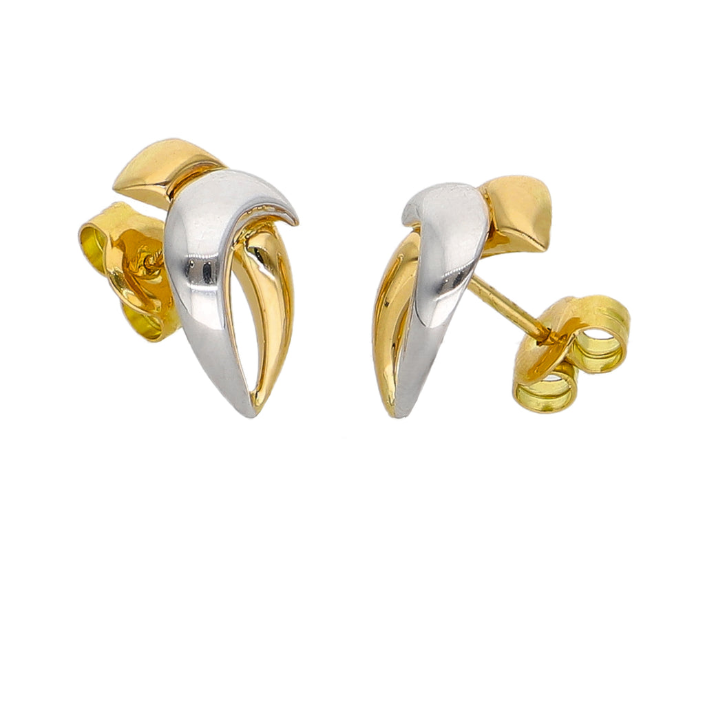 Aros Argolla Oro Amarillo y Blanco AR-14254