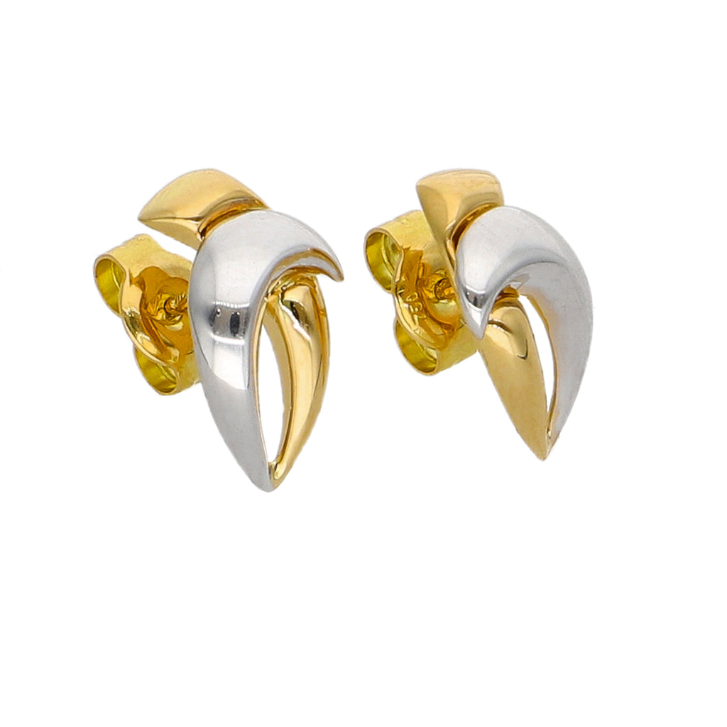 Aros Argolla Oro Amarillo y Blanco AR-14254