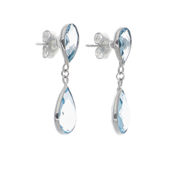 Aros Oro Blanco Topacio Azul AR-14256