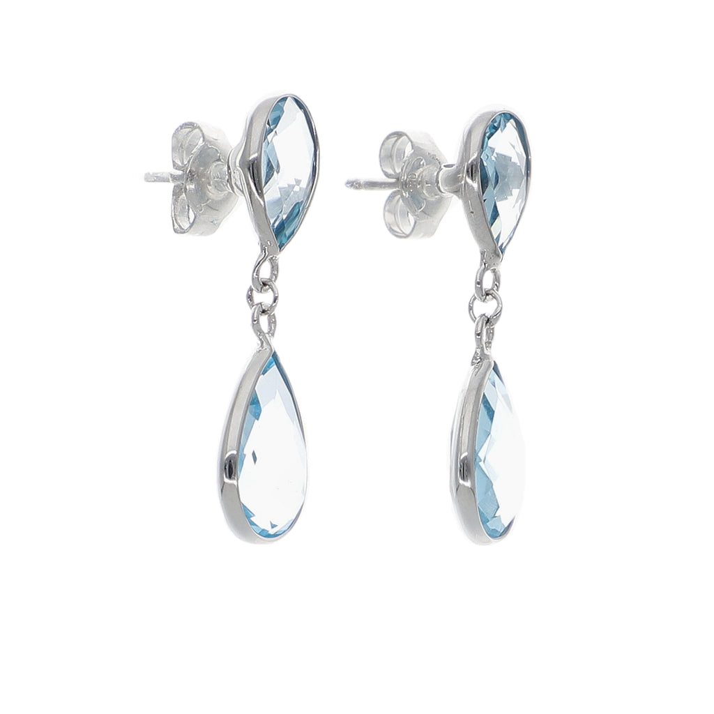 Aros Oro Blanco Topacio Azul AR-14256