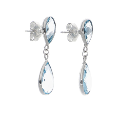 Aros Oro Blanco Topacio Azul AR-14256