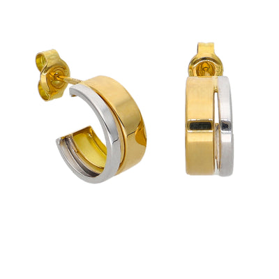 Aros Argolla Oro Amarillo y Blanco AR-14259