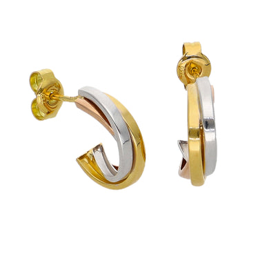 Aros Argolla Oro Amarillo, Blanco y Rosa AR-14260