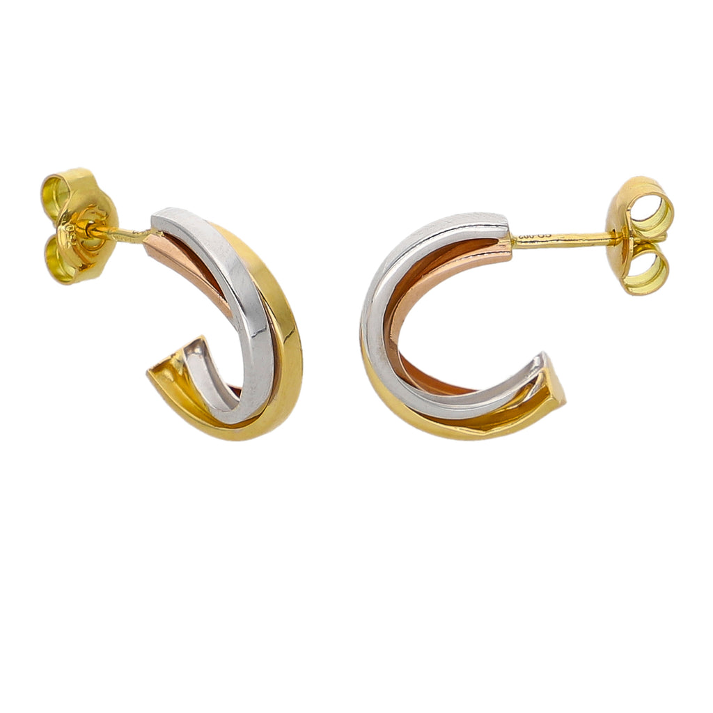 Aros Argolla Oro Amarillo, Blanco y Rosa AR-14260