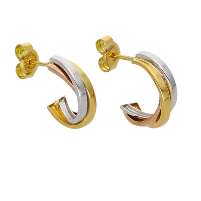 Aros Argolla Oro Amarillo, Blanco y Rosa AR-14260