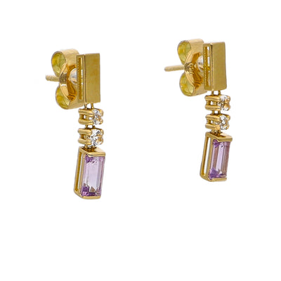 Aros Oro Amarillo Amatista AR-14261