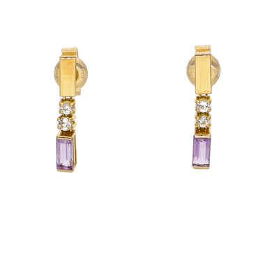 Aros Oro Amarillo Amatista AR-14261