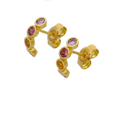 Aros Oro Amarillo Piedras Naturales AR-14262