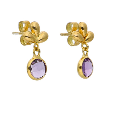 Aros Oro Amarillo Amatista AR-14265