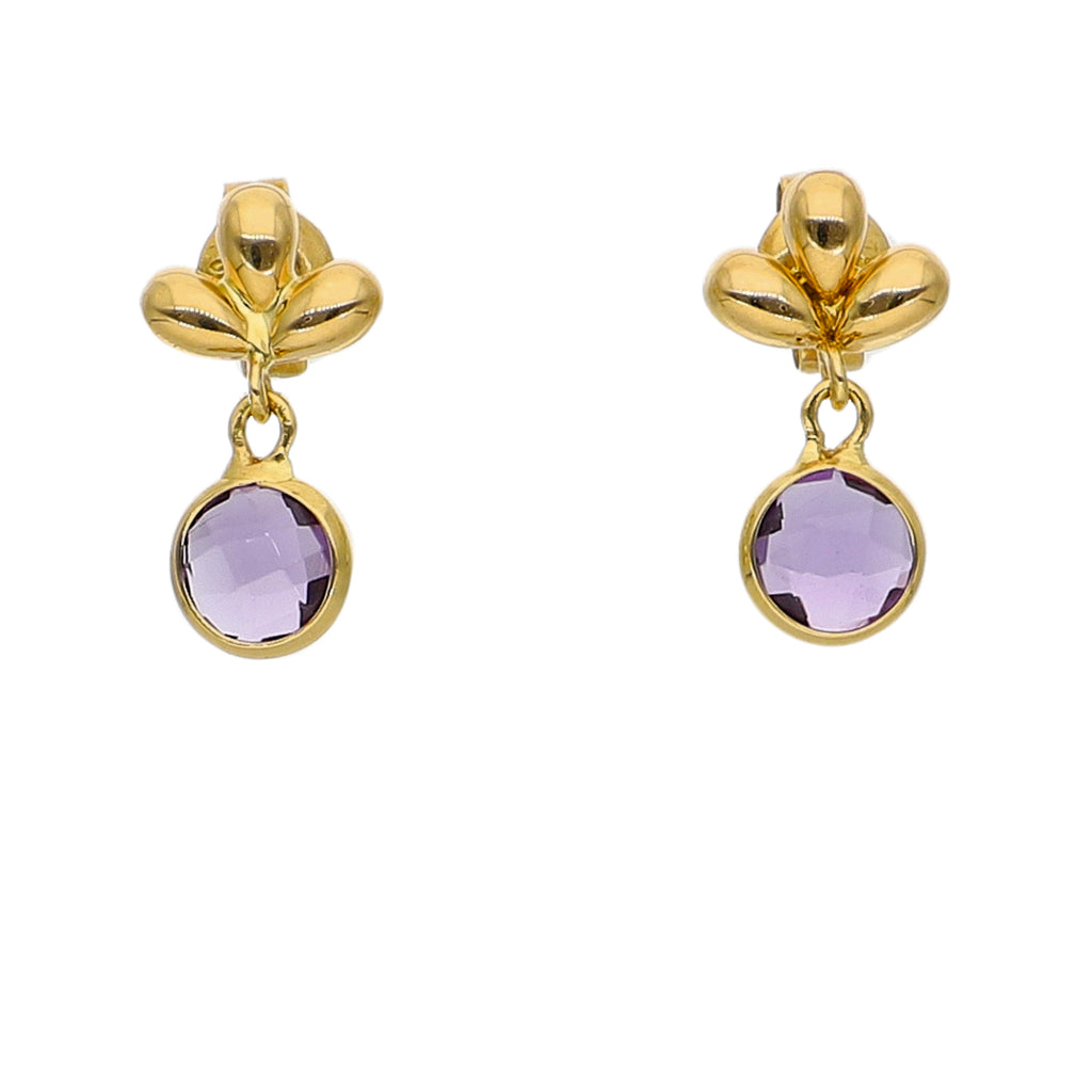 Aros Oro Amarillo Amatista AR-14265