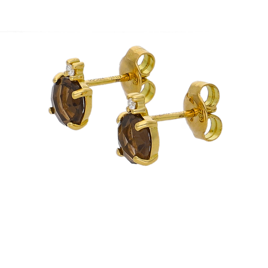 Aros Oro Amarillo Topacio Fume y Brillantes AR-14267