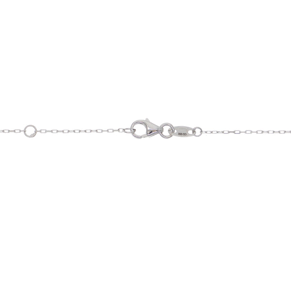 Collar Oro Blanco Topacio Azul Y Brillantes CL-14270