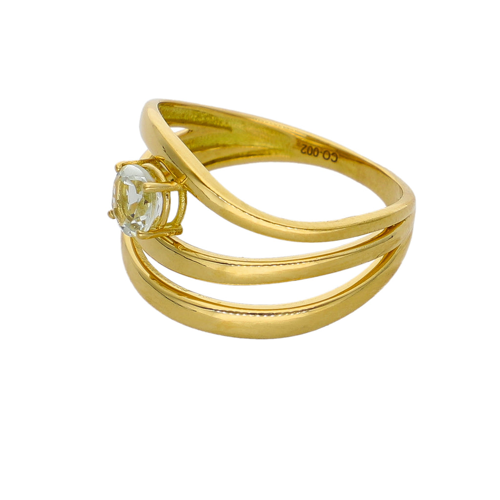 Anillo Oro Amarillo y Amatista Verde AN-14276