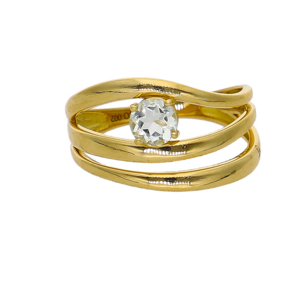 Anillo Oro Amarillo y Amatista Verde AN-14276
