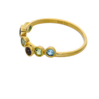 Anillo Oro Amarillo y Piedras Naturales AN-14280