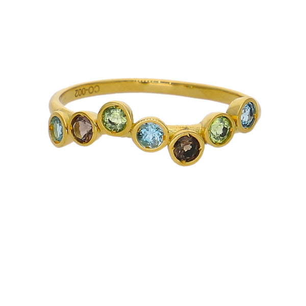 Anillo Oro Amarillo y Piedras Naturales AN-14280