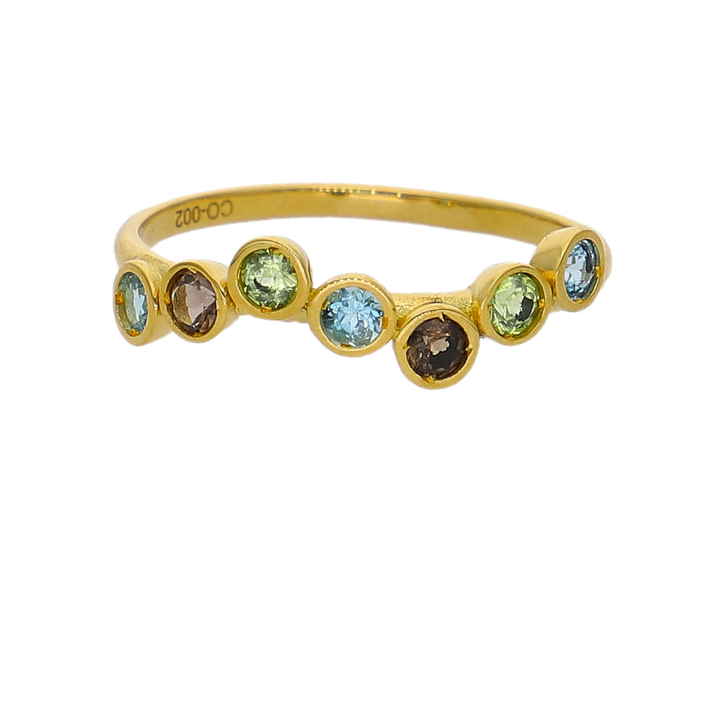 Anillo Oro Amarillo y Piedras Naturales AN-14280