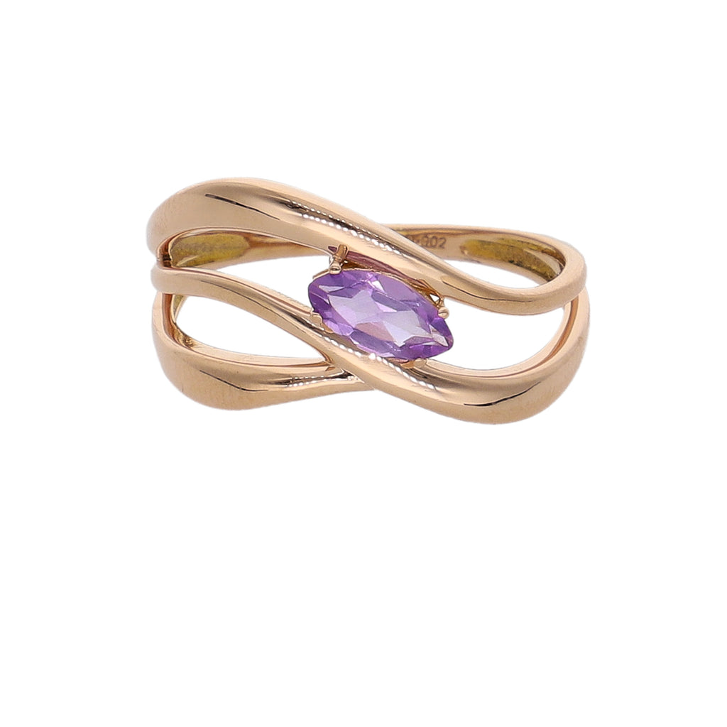 Anillo Oro Rosa y Amatista AN-14283