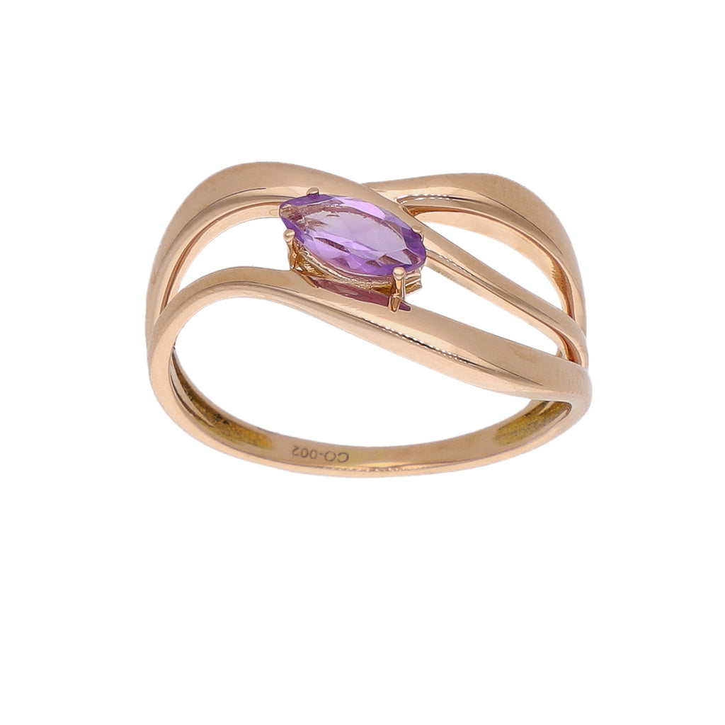Anillo Oro Rosa y Amatista AN-14283