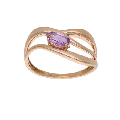Anillo Oro Rosa y Amatista AN-14283