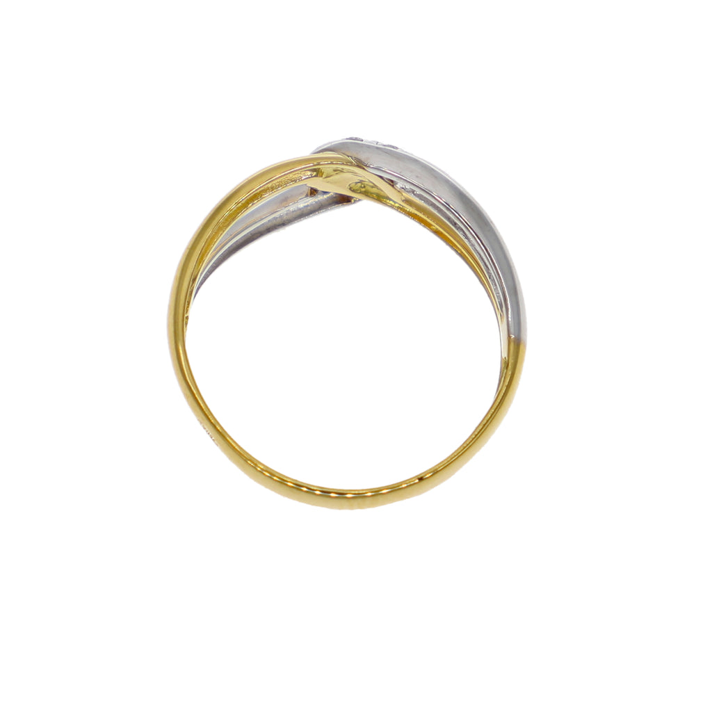 Anillo Oro Amarillo, Blanco y Brillantes AN-14284