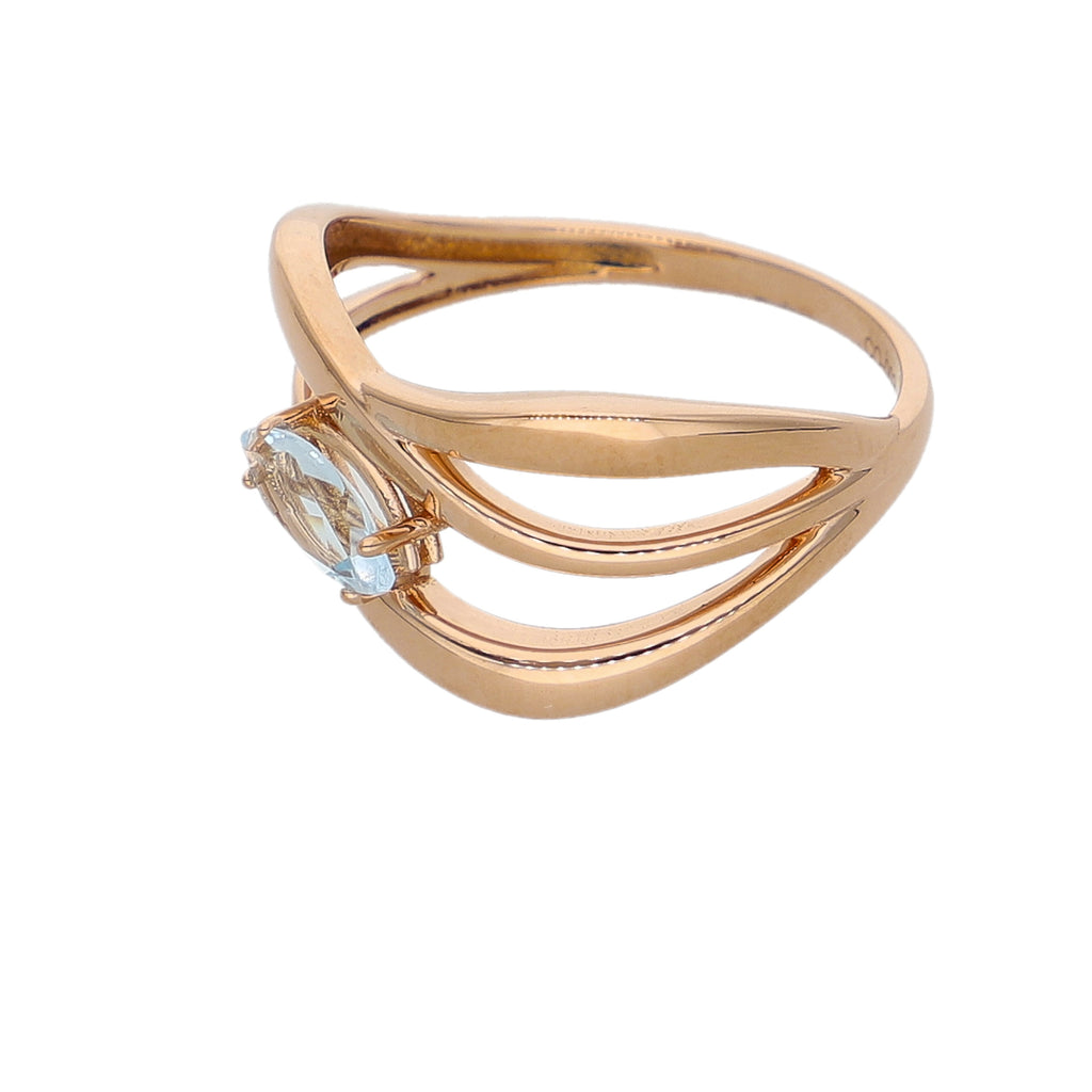 Anillo Oro Rosa y Topacio Azul AN-14292