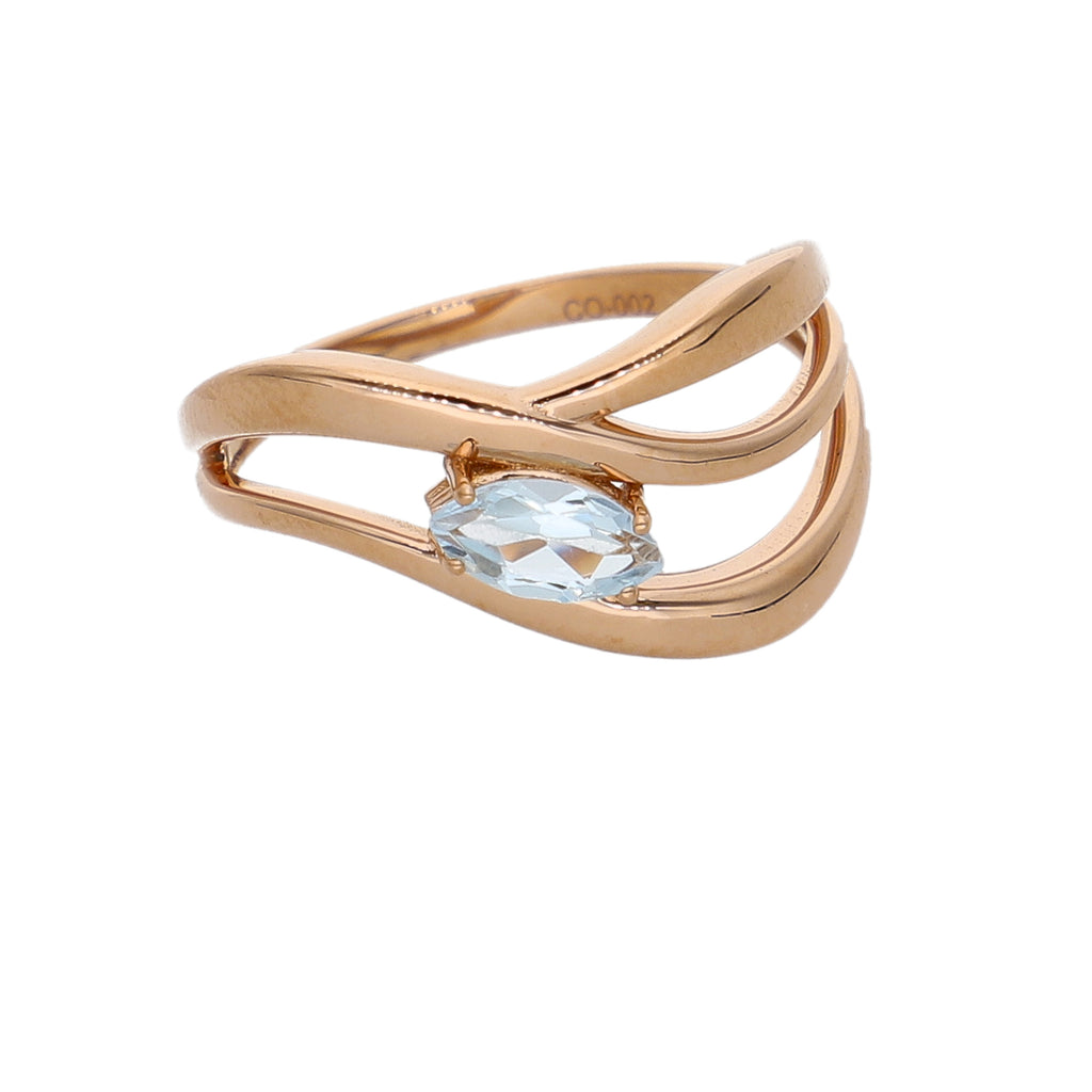 Anillo Oro Rosa y Topacio Azul AN-14292