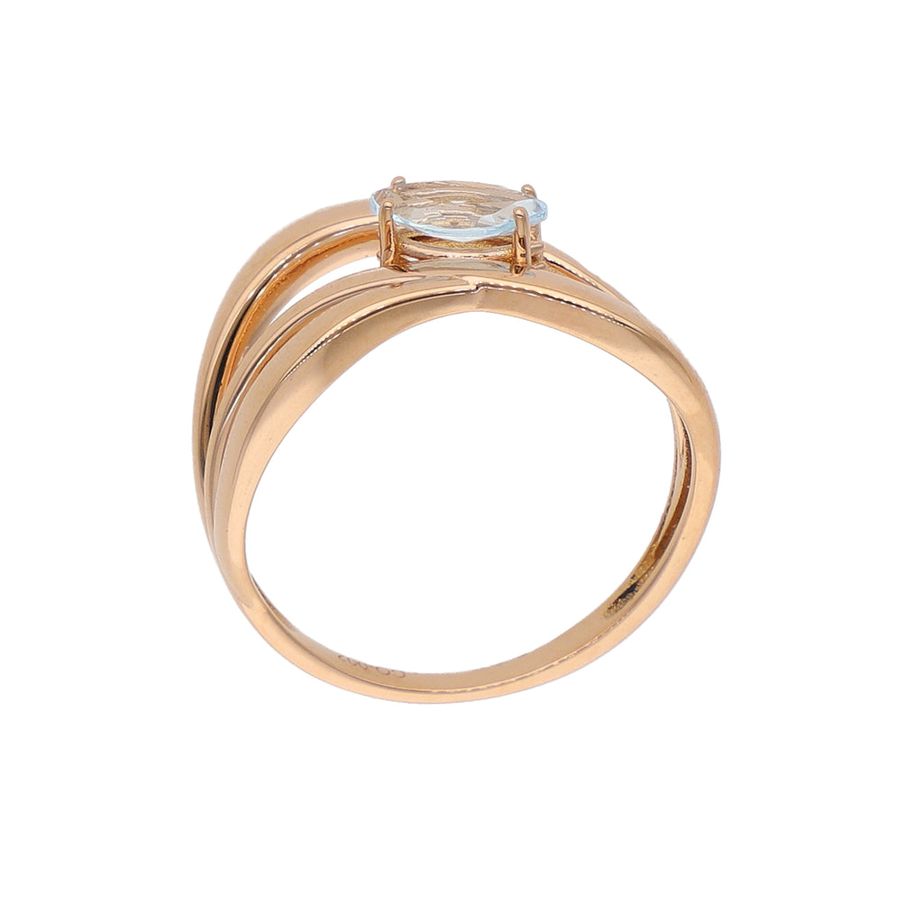 Anillo Oro Rosa y Topacio Azul AN-14292
