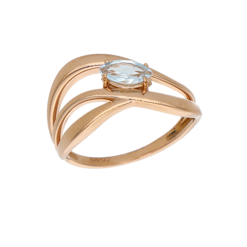 Anillo Oro Rosa y Topacio Azul AN-14292