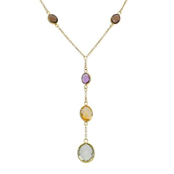 Collar Oro Amarillo Piedras Naturales CO-14297