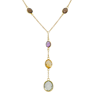 Collar Oro Amarillo Piedras Naturales CO-14297